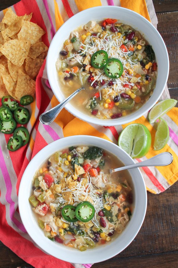 How to make chicken tortilla soup with leftover chicken - a simple from-scratch recipe that you will LOVE!
