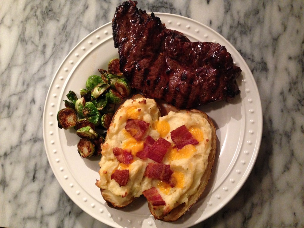 Steak and Twice Baked Potatoes