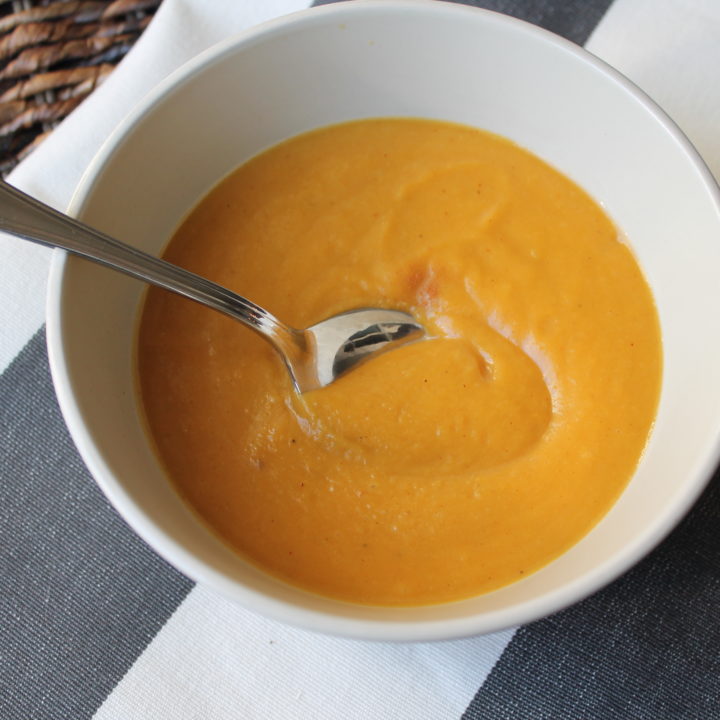 Paleo Butternut Squash Soup with Apples and Shallots
