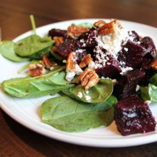 Roasted Beet, Spinach, and Goat Cheese Salad