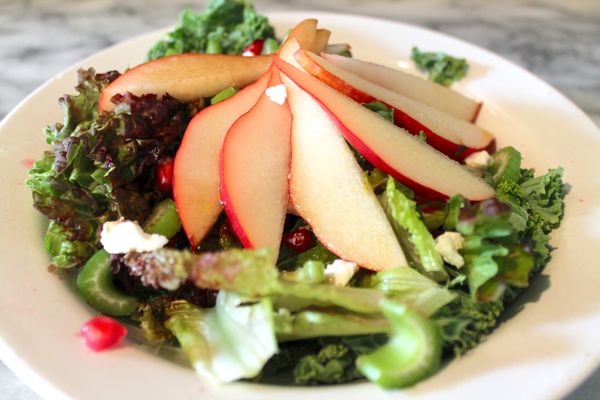 Pear, Pomegranate, and Goat Cheese Salad