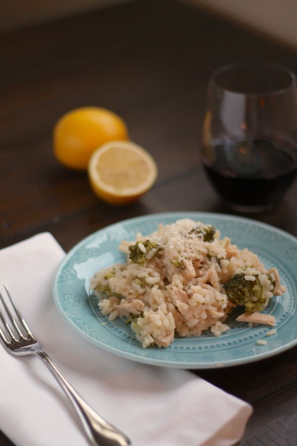 Lemon Parmesan Risotto with Chicken and Broccoli