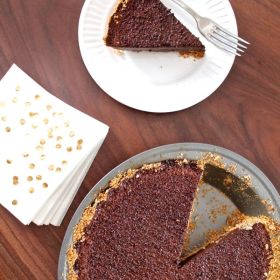 Chocolate Caramel Pie with Pretzel Crust