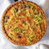 Easy Quiche Recipe Asparagus Mushroom and Cheddar Quiche 4
