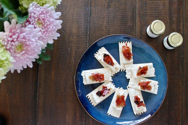 Brie, Jam, and Crispy Prosciutto on Crackers - The Kittchen and Foxtrot