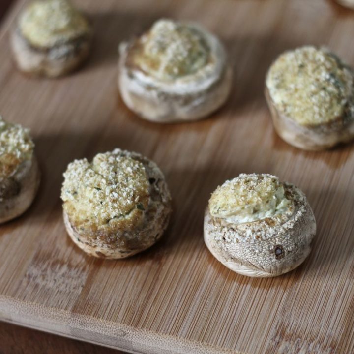 Cheese Stuffed Mushrooms - an easy 3 ingredient recipe via The Kittchen