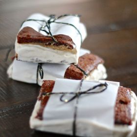 Caramel Brownie Ice Cream Sandwiches