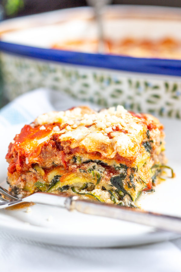 How to Make Zucchini Lasagna - A bold meaty zucchini lasagna made with thin slices of zucchini instead of pasta. It's a lower carb version of a classic!