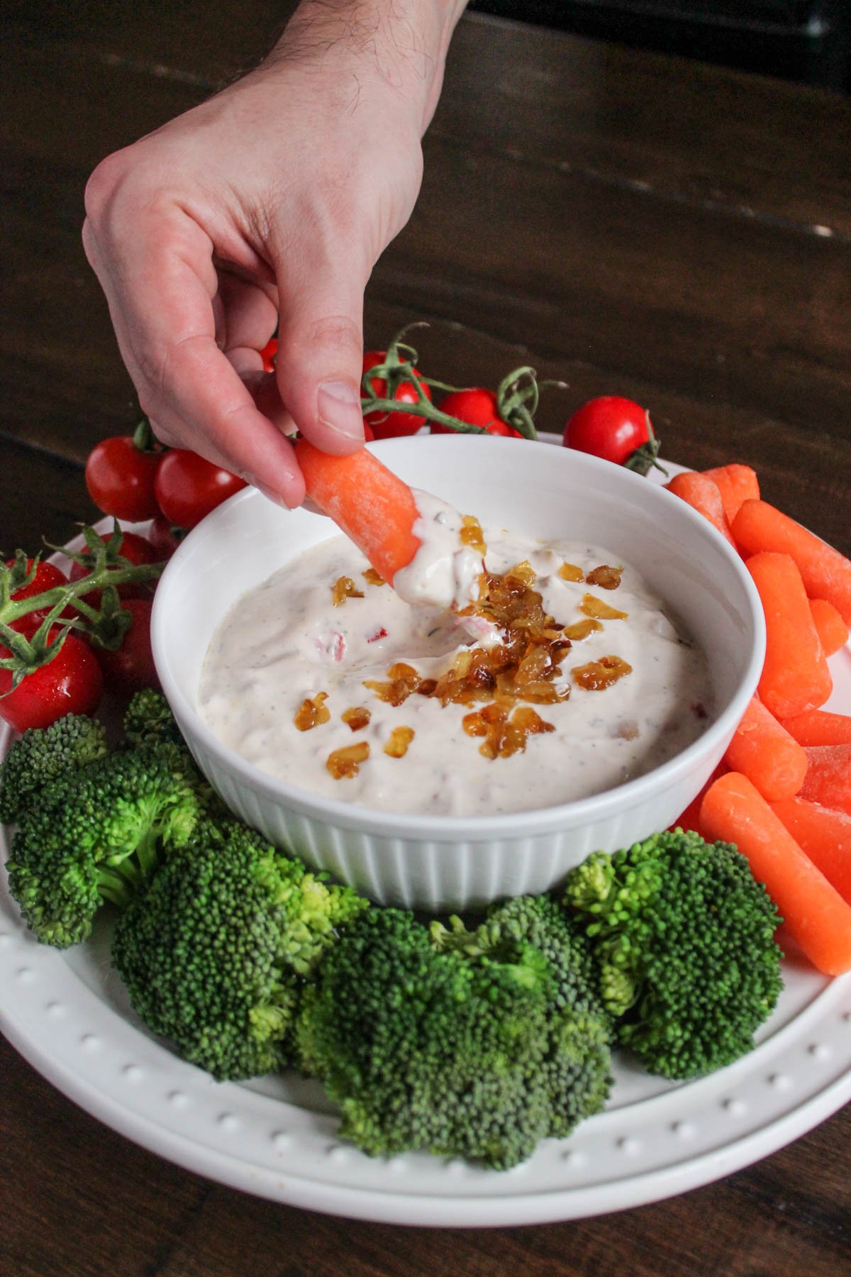 Roasted Red Pepper and Caramelized Onion Ranch Dip