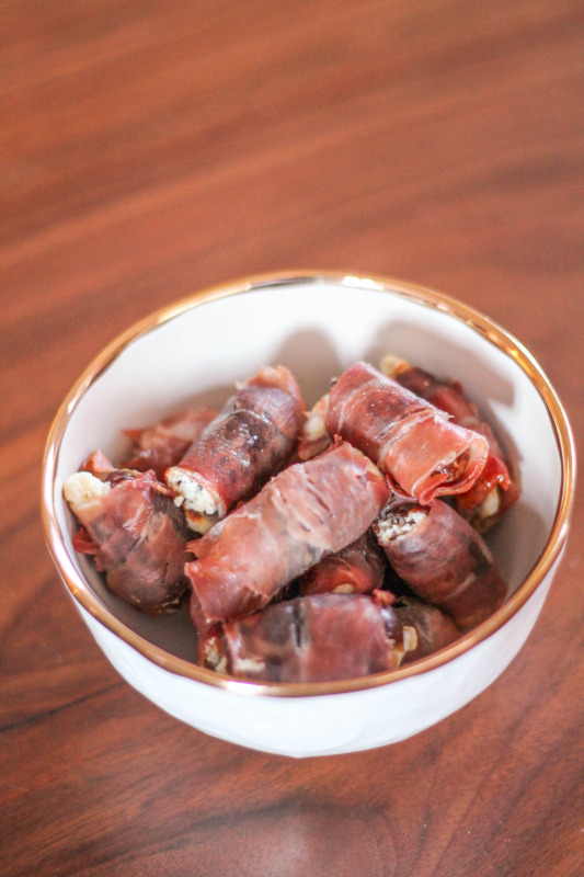 Prosciutto Wrapped Dates Stuffed with Cheese-5