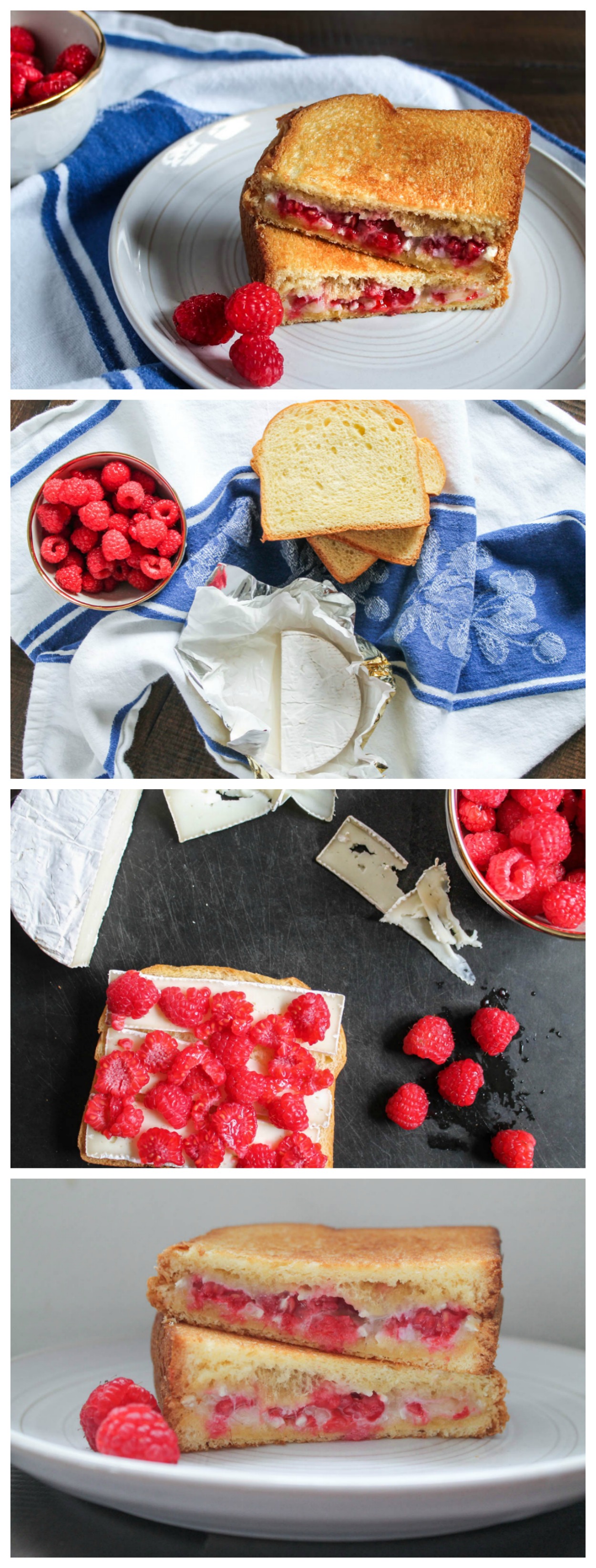 Raspberry Brie Grilled Cheese Collage