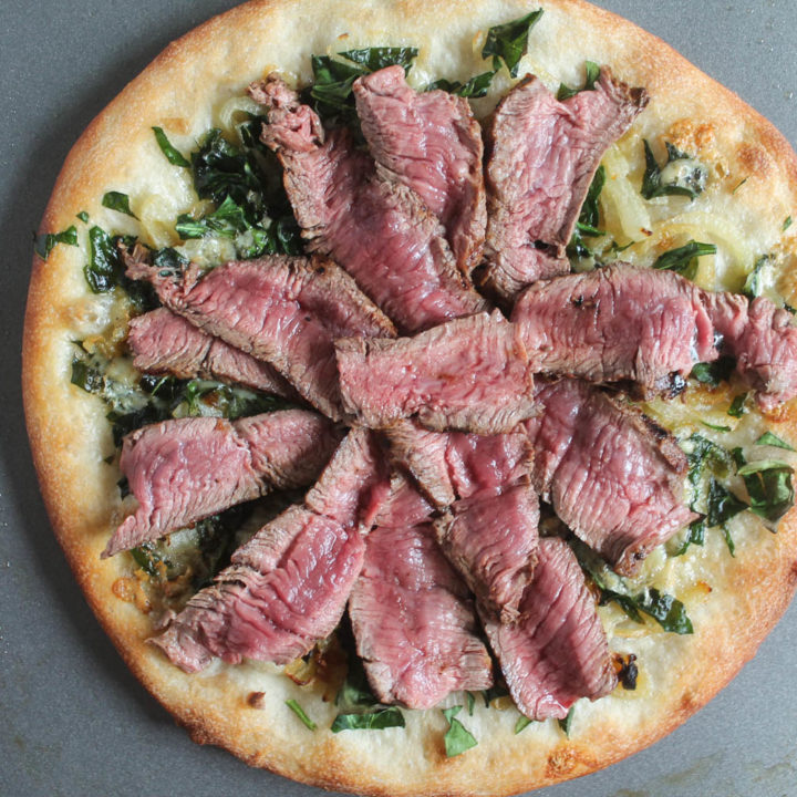 PRE Brands Sirloin Steak and Blue Cheese Pizza
