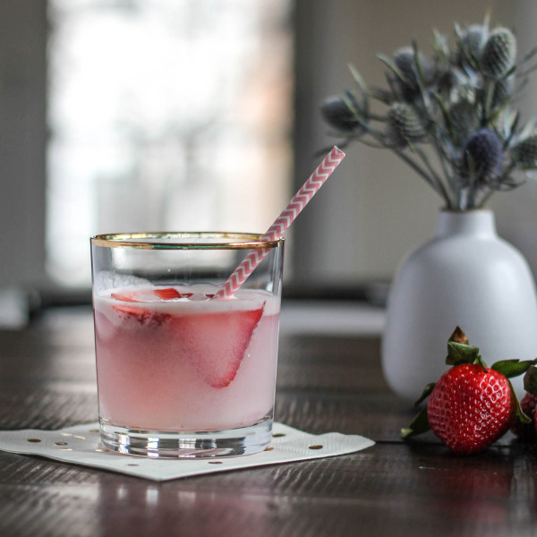 Strawberry White Wine Cocktail with Halo Top Ice Cream-6