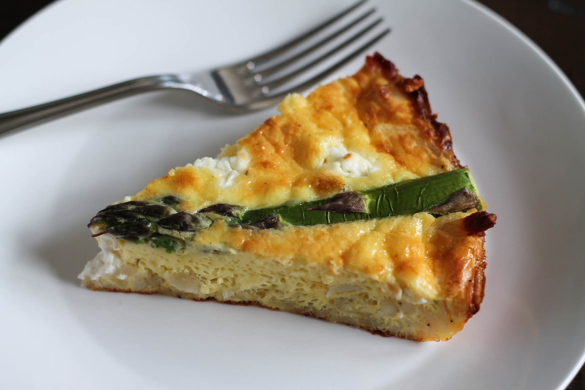 Easy Quiche Recipe with Asparagus, Mushrooms and Cheddar thekittchen