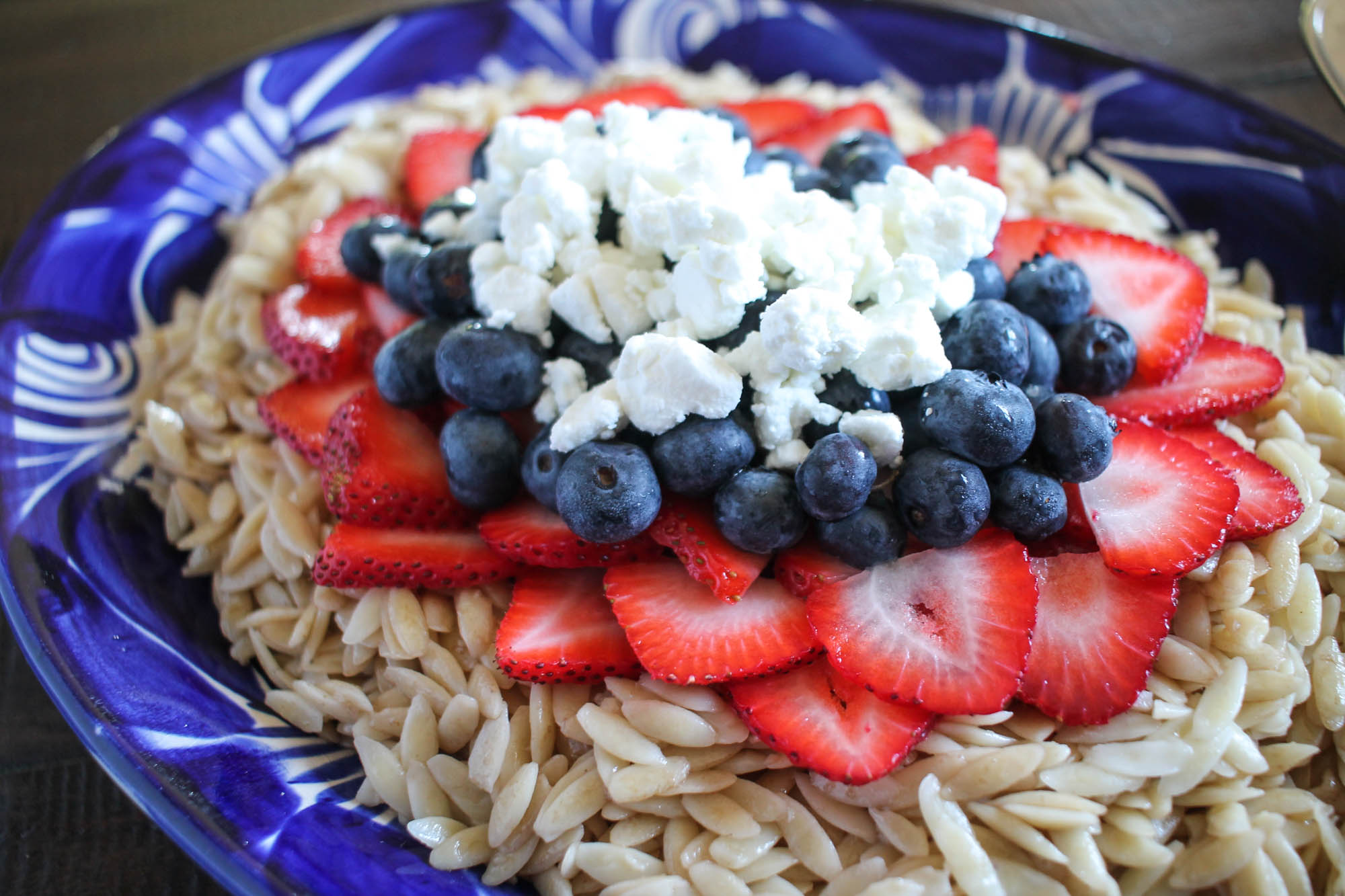 Red, White, and Blue Orzo Salad