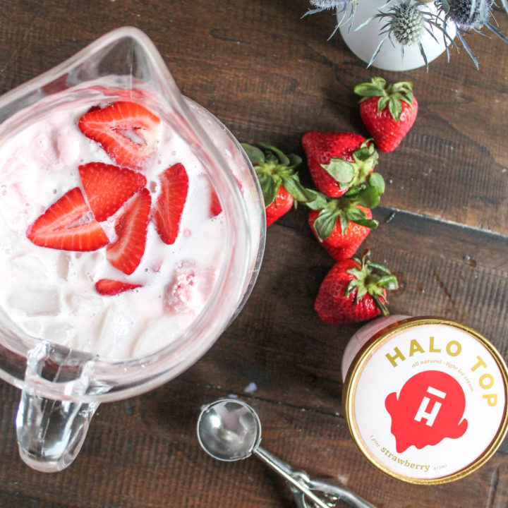 Strawberry White Wine Cocktail with Halo Top Ice Cream