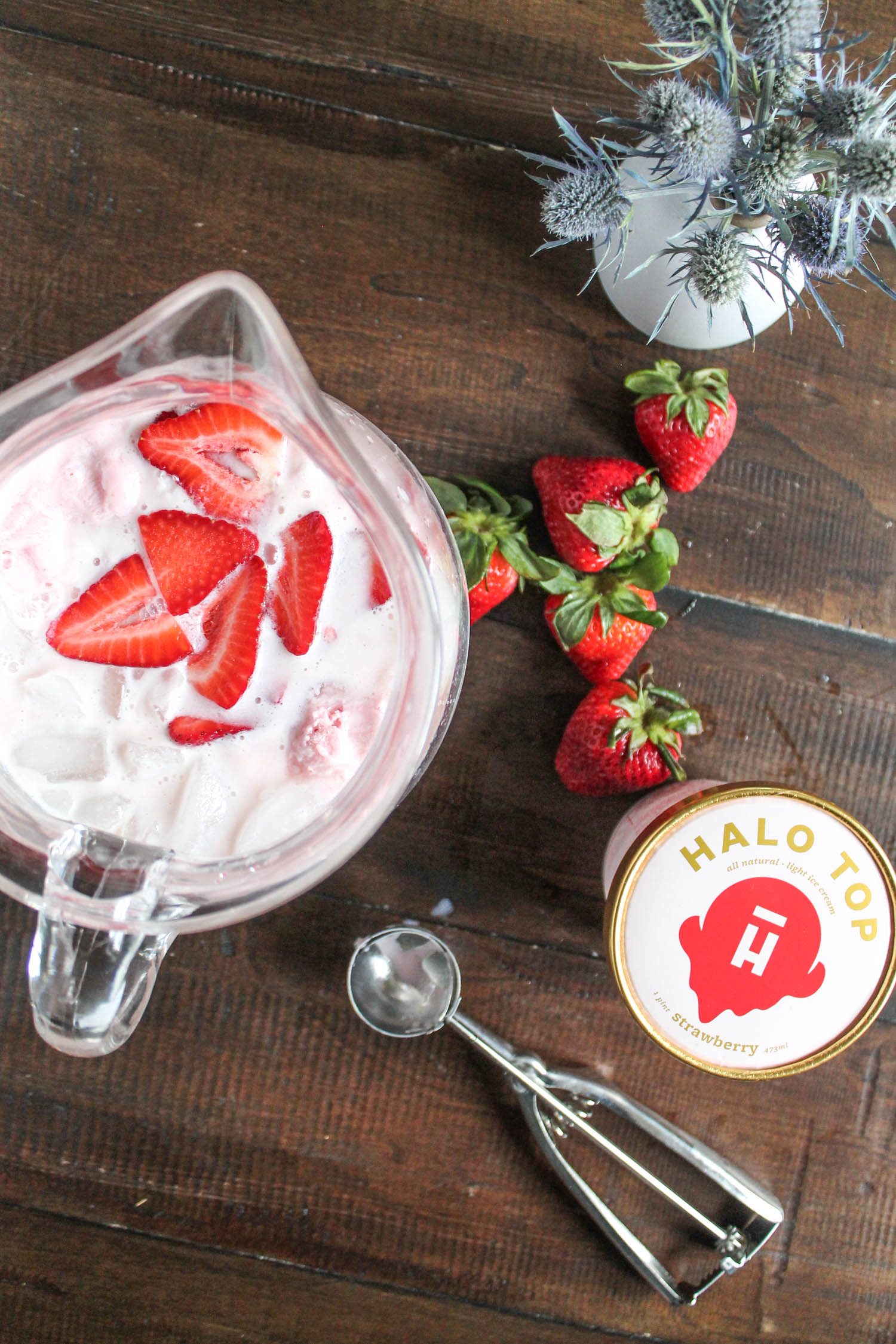 Strawberry White Wine Cocktail with Halo Top Ice Cream-2