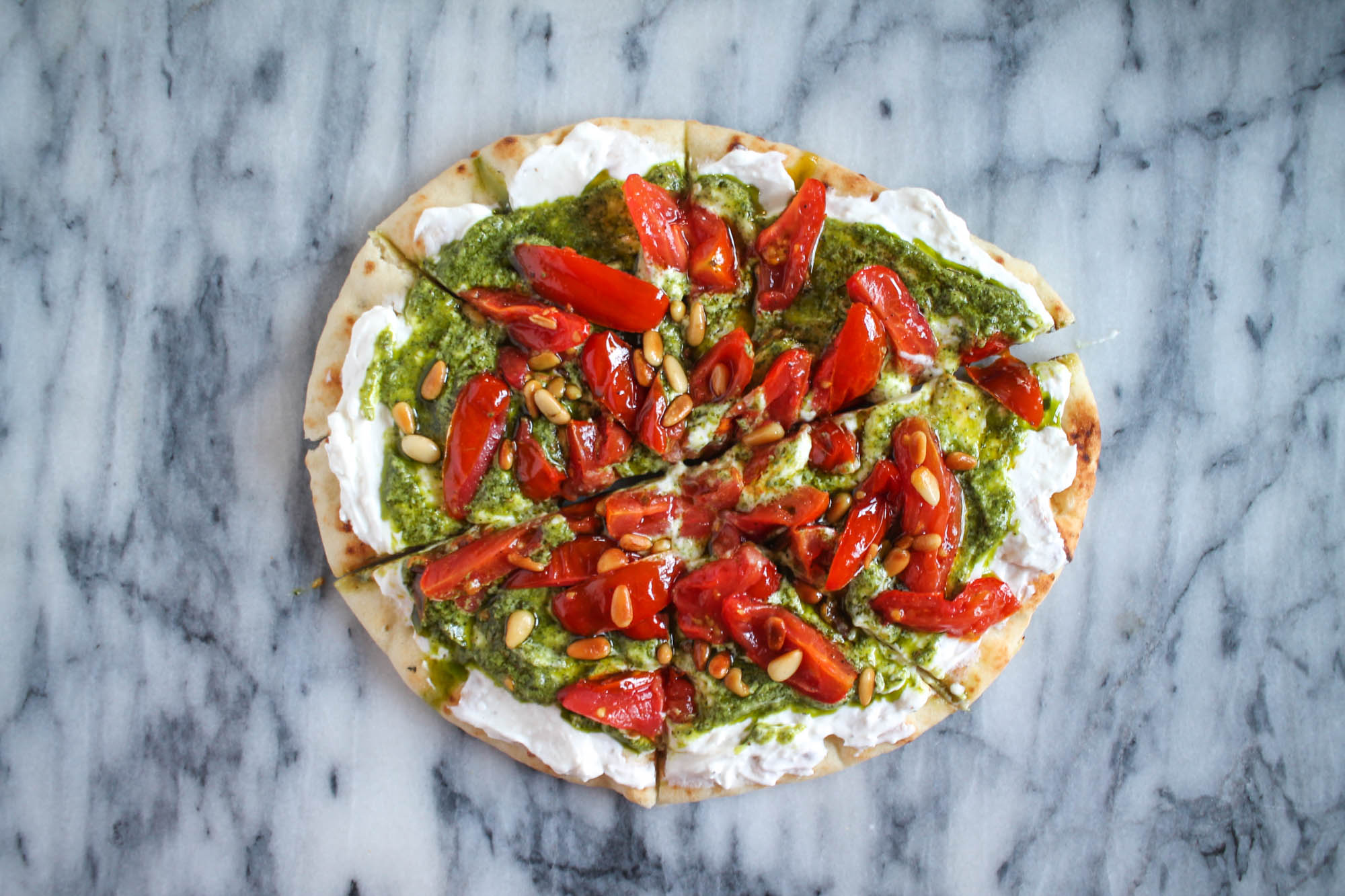 Naan and Whipped Feta Pizza