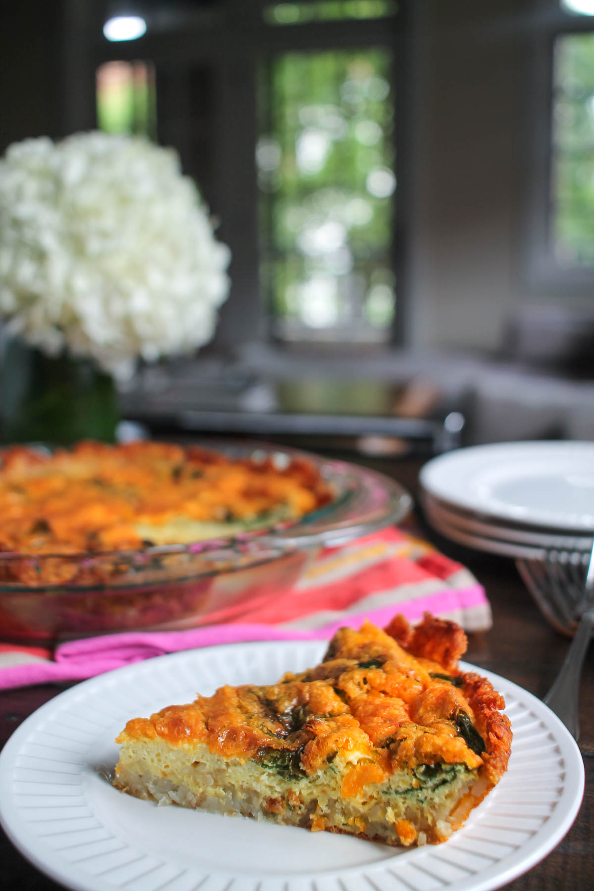 Spinach and Cheddar Tater Tot Quiche1