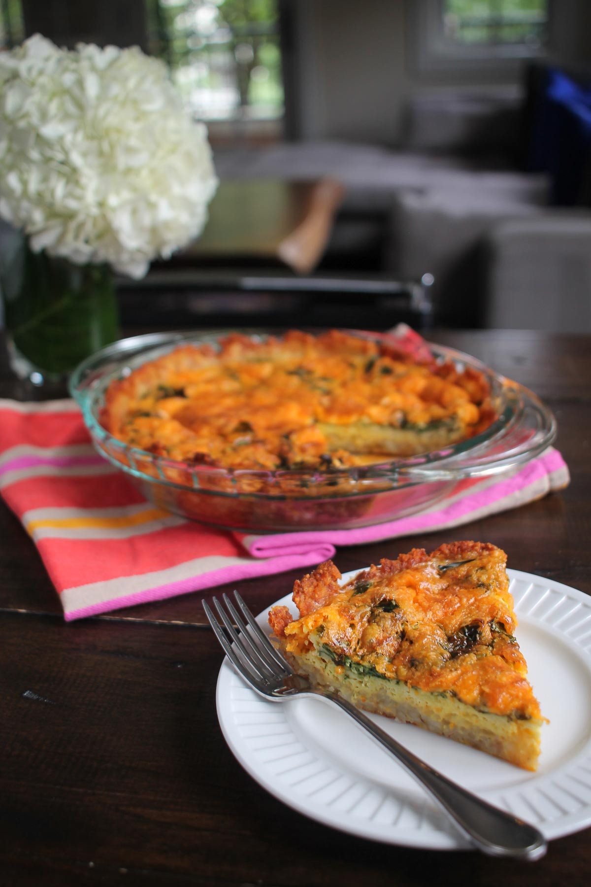 Spinach and Cheddar Tater Tot Quiche8