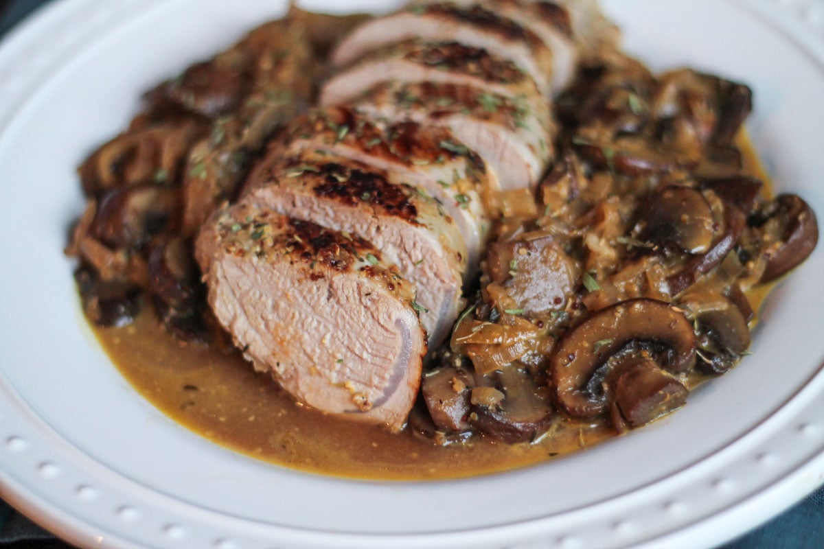 Shallot and Mushroom Pork Tenderloin thekittchen