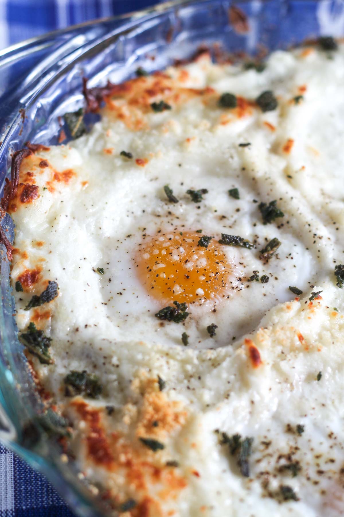 Wondering what to make with leftover mashed potatoes? These eggs baked in mashed potatoes are a perfect breakfast!