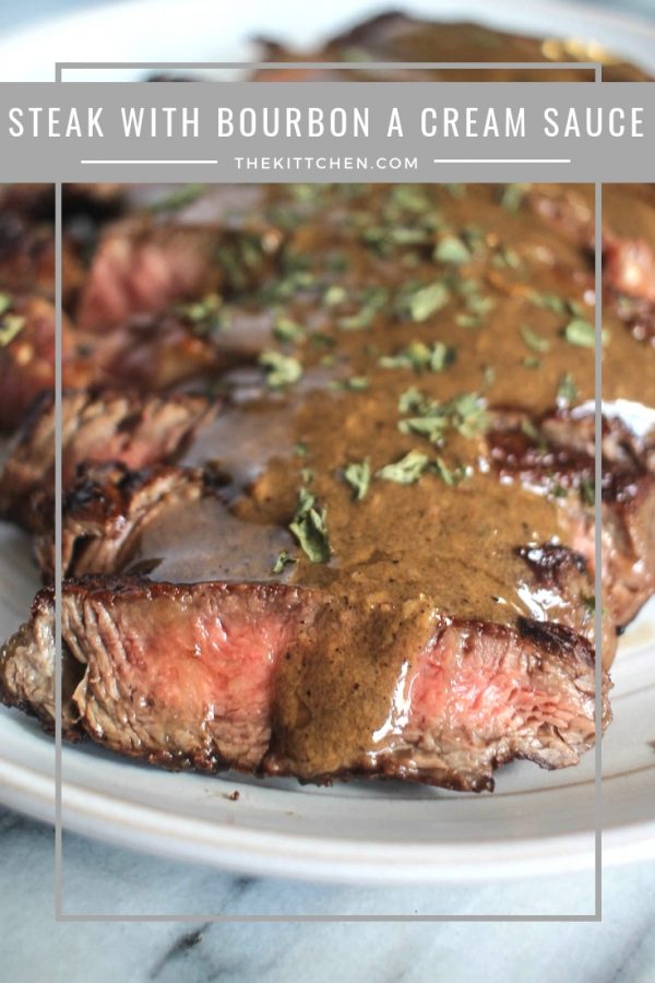 Steak with Bourbon Cream Sauce | Ribeye Steak with Bourbon Cream Sauce is the ideal special occasion recipe. It feels fancy without being fussy or requiring too many ingredients. #steak 