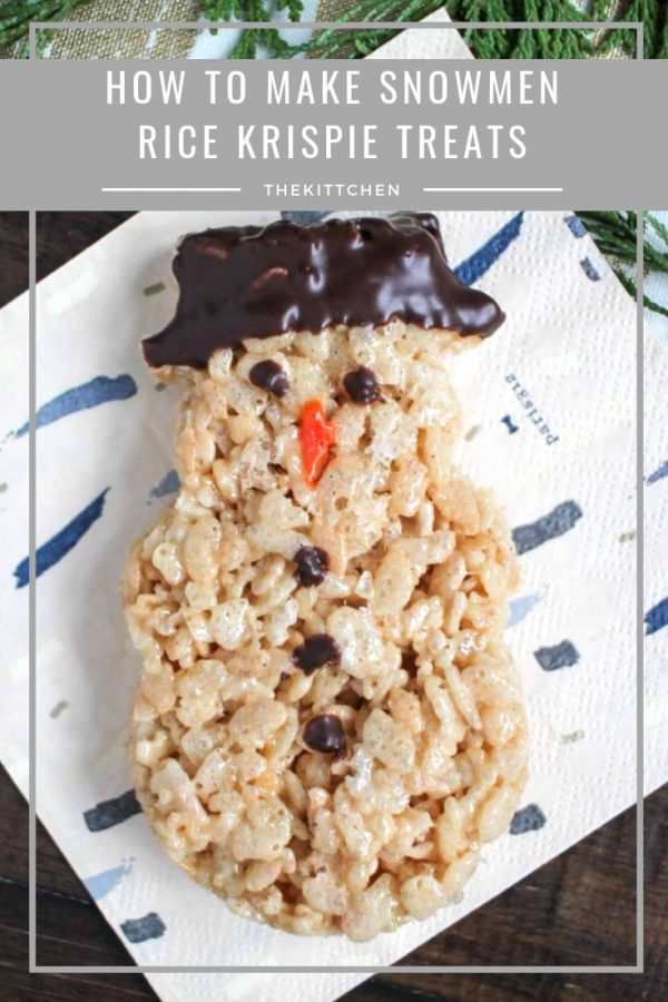 How to Make Snowmen Rice Krispie Treats | Looking for a delicious holiday treat that isn't as time-consuming as making sugar cookies? These Snowmen Rice Krispie Treats can be made in just 20 minutes!