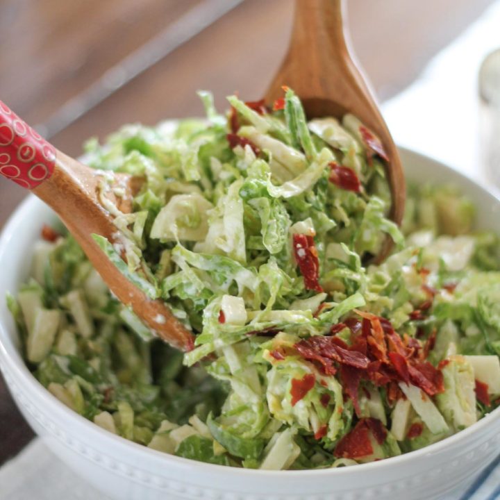 Brussels Sprout and Apple Salad with Crispy Prosciutto