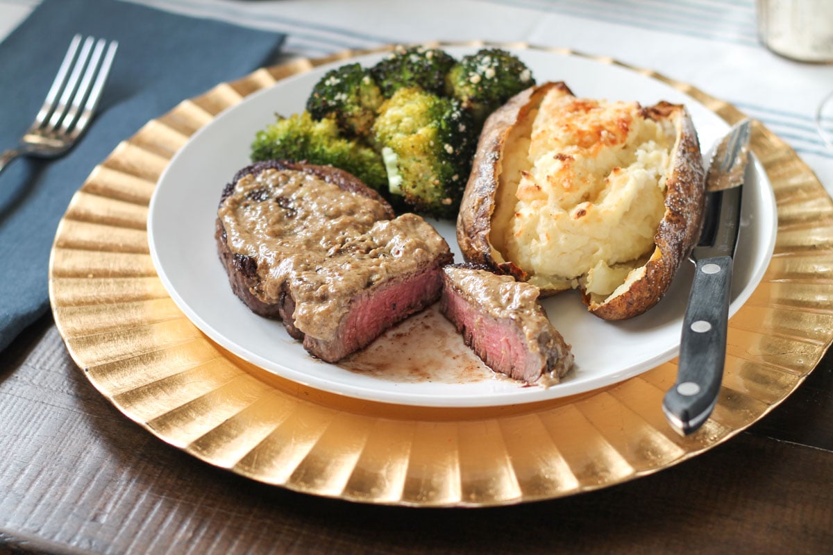 Filet Mignon with a Garlic Mustard Sauce thekittchen