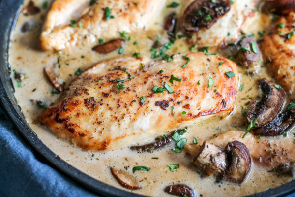 Chicken with a Sherry Mushroom Sauce - an elegant meal in under an hour!