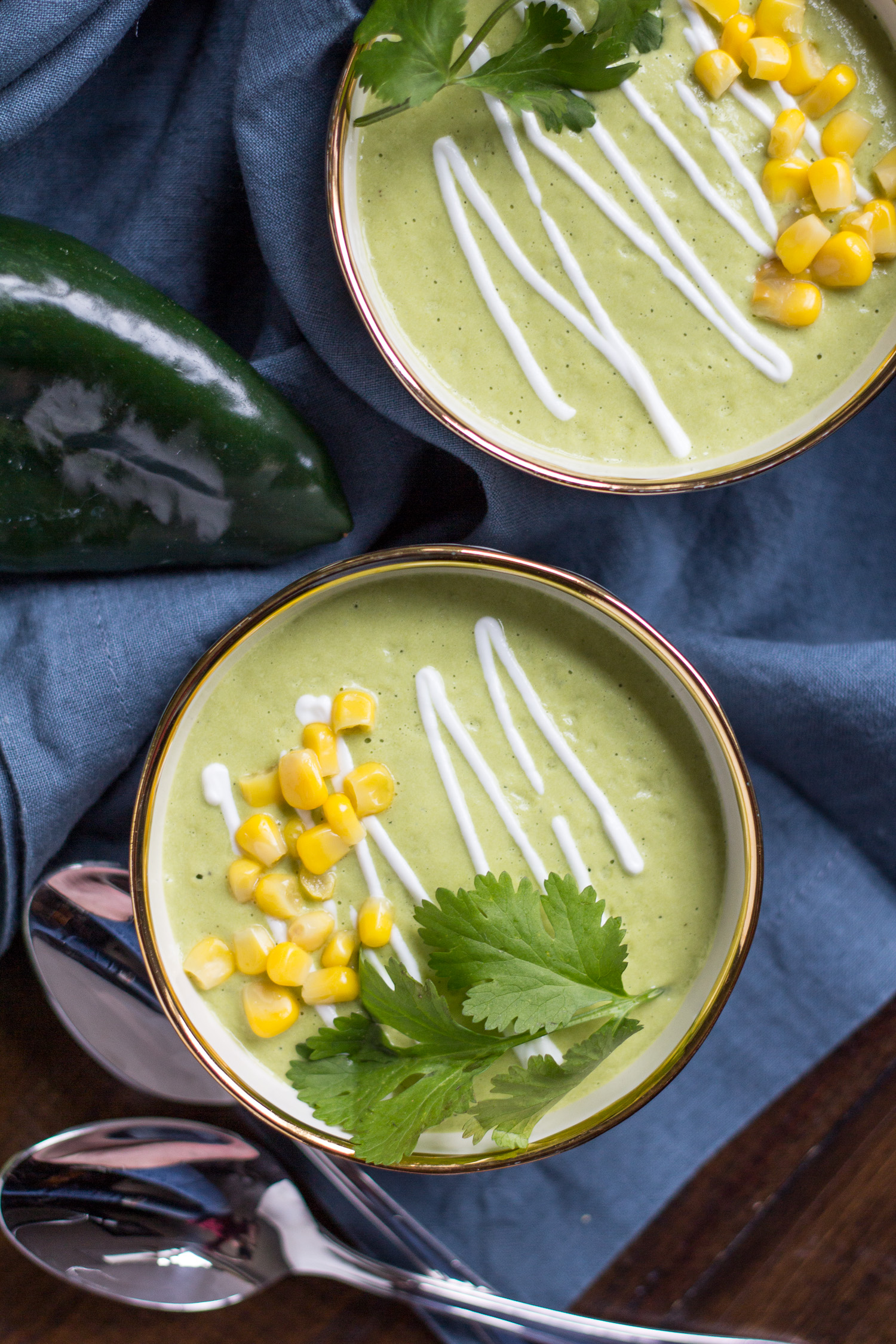 Creamy Spicy Avocado Poblano Soup | A Keto Soup Recipe