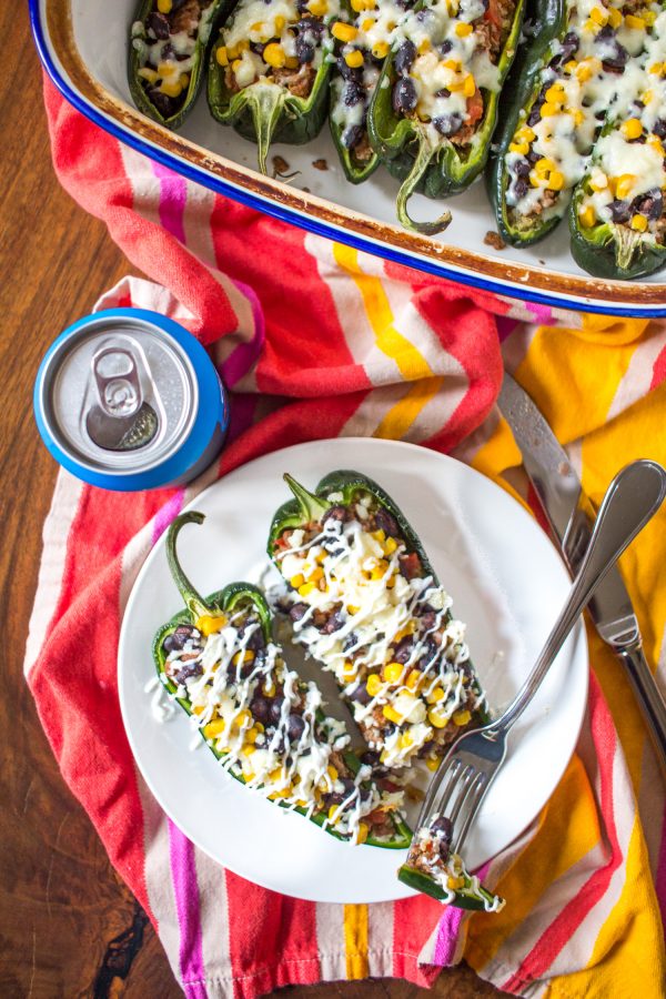 Beef Stuffed Poblano Peppers - easy weeknight dinner