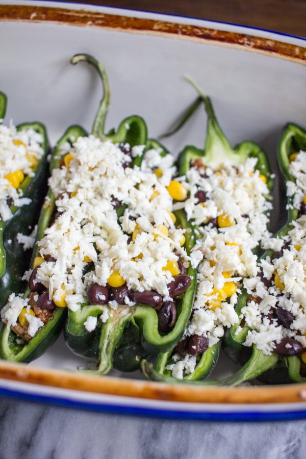 Beef Stuffed Poblano Peppers - my favorite quick dinner recipe.