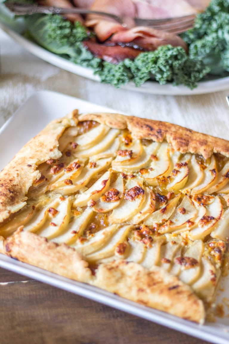 Caramelized Onion, Pear, and Blue Cheese Galette - thekittchen