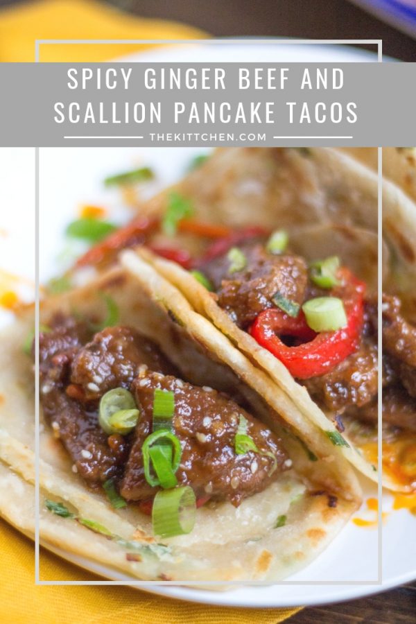 Ginger Beef Scallion Pancake Tacos - fun new recipe that combines Korean food with tacos!