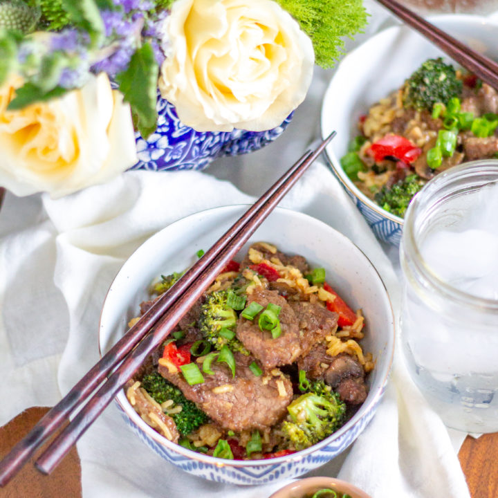 Ginger Garlic Beef and Broccoli Stir Fry | Sometimes the most delicious foods are not the prettiest. That is the case with this Ginger Beef and Broccoli Stir Fry. I absolutely love the way it tastes, but it isn't the prettiest meal.