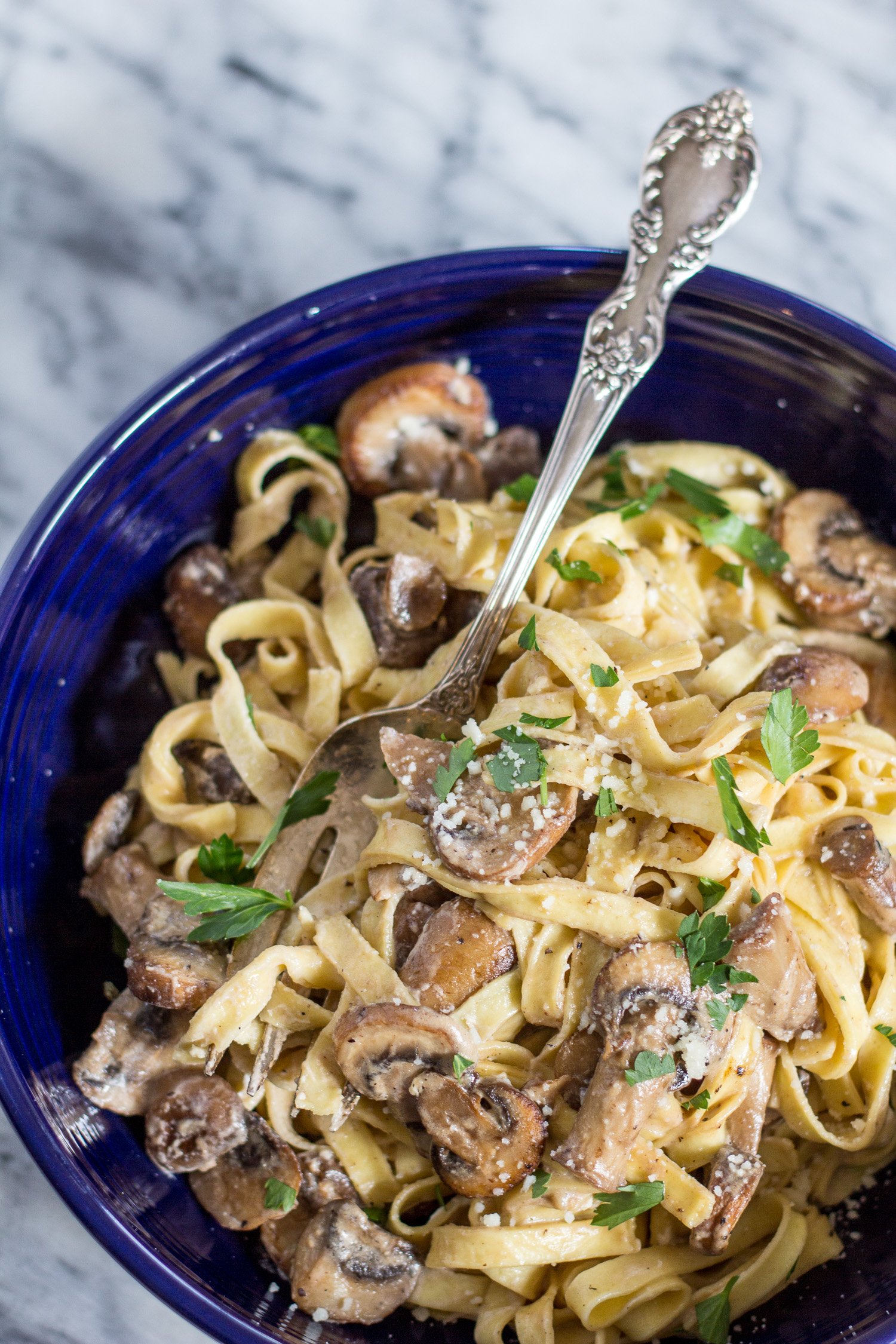 10 Minute Mushroom Goat Cheese Pasta thekittchen