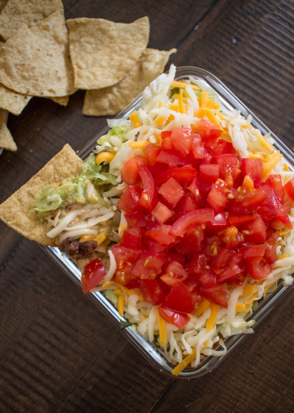 This crowd-pleasing 7 Layer Taco Dip can be prepared in just 10 minutes. It also tends to be the first thing to be eaten when I host parties.