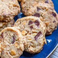 Brown Butter Pretzel Shortbread Cookies with Chocolate and Butterscotch Chunks