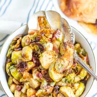 Roasted Bacon Maple Brussels Sprouts - the BEST brussel sprout recipe