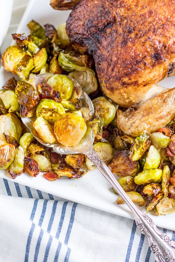 Roasted Bacon Maple Brussels Sprouts - Learn how to make this easy and delicious side dish.