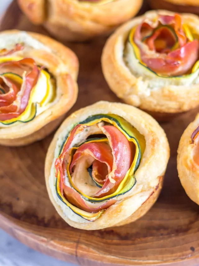 Prosciutto, Cheese, Veggie, and Pastry Roses