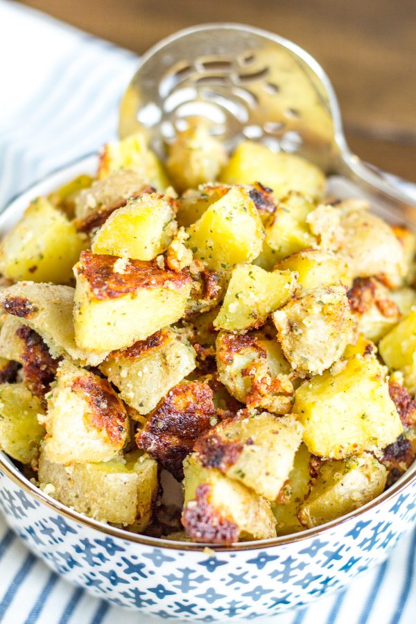 Garlic Parmesan Ranch Roasted Potatoes - the BEST roasted potato recipe