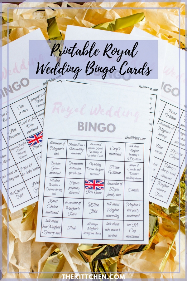Printable Royal Wedding Bingo Cards | 4 Unique Bingo Cards are available for download via thekittchen.com