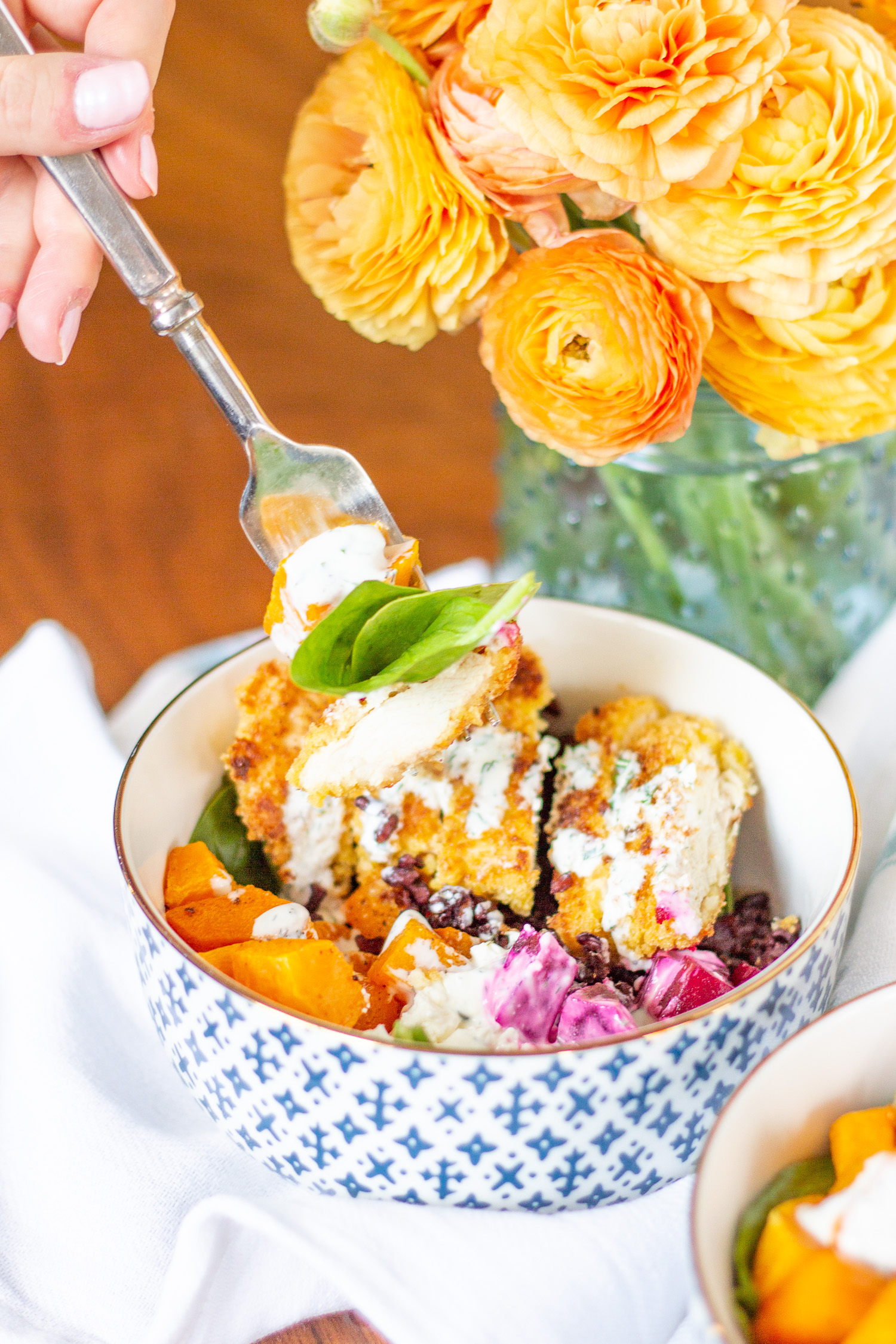 Superfood Salad Bowls with Crispy Chicken - A Healthy Meal Prep Recipe