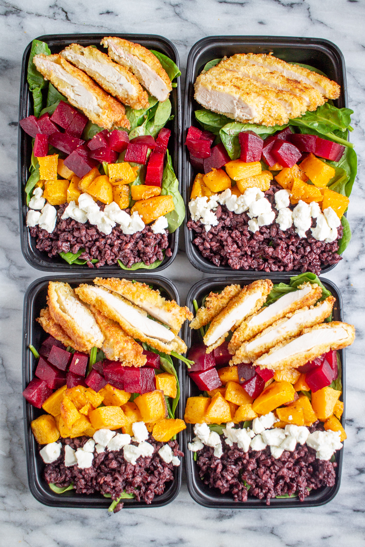 Superfood Salad Bowls with Crispy Chicken - A Healthy Meal Prep Recipe