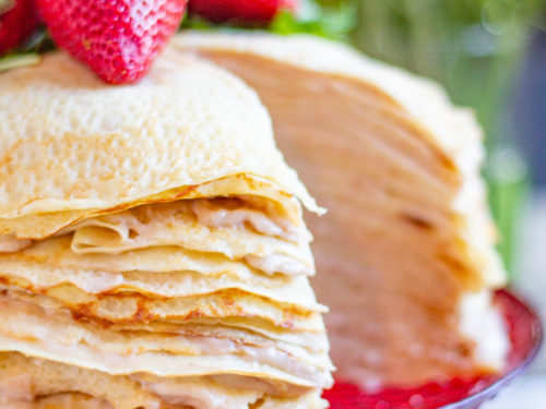Crepe stack with vincotto and orange sauce | SBS Food