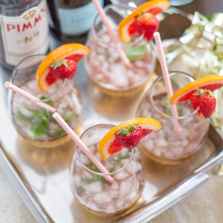 Sparkling Strawberry Pimm’s Cocktail