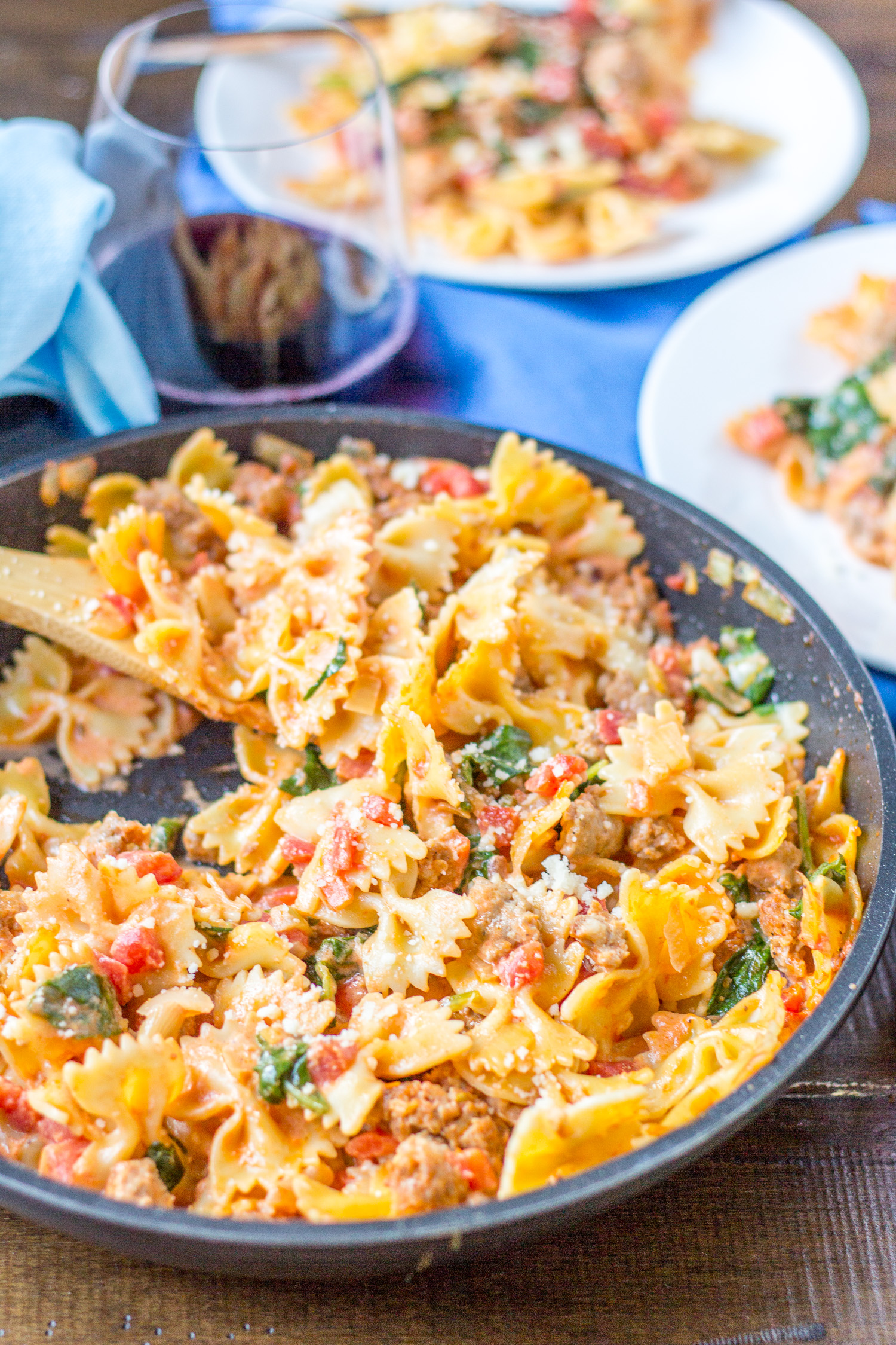 Sweet and Spicy Sausage and Farfalle  